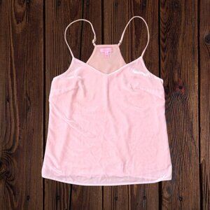 LILLY PULITZER Pink Silk Velvet Viscose Lingerie Shirt Tank Top Cami Womens XS